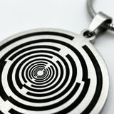 Runder Spiral-Anhänger mit Kette – Metall Halskette 60 cm