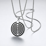 Runder Spiral-Anhänger mit Kette – Metall Halskette 60 cm