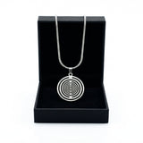 Runder Spiral-Anhänger mit Kette – Metall Halskette 60 cm