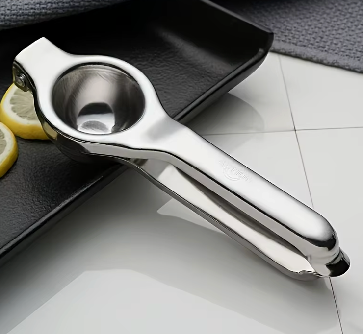 Manueller Zitronenentsafter aus Edelstahl – Hand-Saftpresse – 20 cm Alternative kürzere Version (für Feed): Edelstahl Zitronenpresse manuell 20 cm